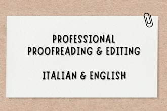 write and proofread italian and english texts