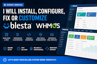 install, configure, fix or customize blesta and whmcs