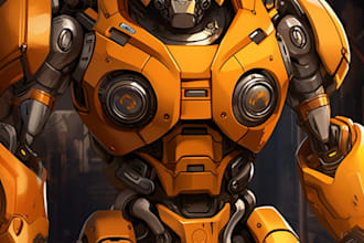 draw high quality robot, mecha concepts