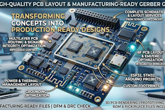 design pcb layout, schematic, gerber files in altium kicad easyeda eagle cad