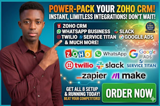 zoho gohighlevel whatsapp business twilio hubspot slack service titan google ads