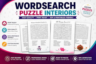 create custom wordsearch puzzle for KDP books and printables