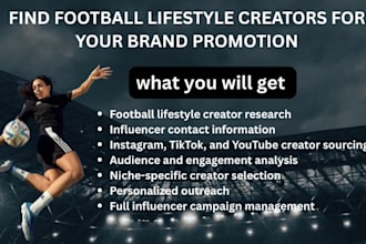 find football lifestyle creators for your brand promotion