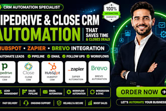 setup pipedrive crm zapier automation close crm hubspot crm brevo integration