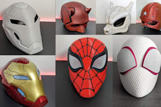 design 3d helmet custom cosplay mask, 3d model wearable 3d mask for 3d printing