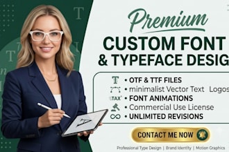 design a custom otf ttf font typeface minimalist vector text logo font animation