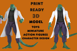 design custom 3d articulated figure models and action figures for 3d printing