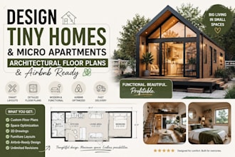 design tiny homes and micro apartment with  architectural floor plans and airbnb