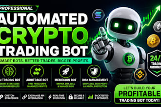build automated crypto trading bot, arbitrage bot, ai trading bot, memecoin bot
