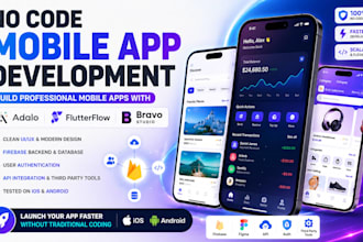 develop a no code web or mobile app using bubble io, glide or softr
