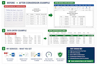 convert PDF and handwritten notes into word documents