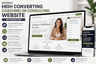 design a high converting coaching website with automated booking form