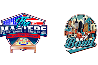 make awesome gorgeous shuffleboard and bowling logo in 1 day