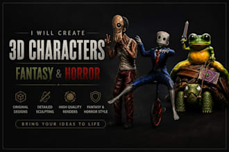 create original 3d fantasy and horror characters