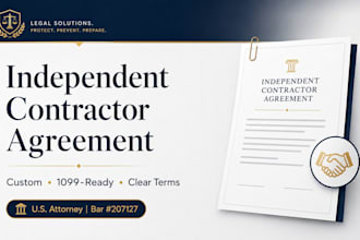 draft 1099 compliance contract independent contractor agreement as US attorney