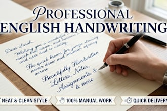 do beautiful english handwriting