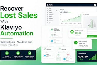 setup klaviyo email flows, welcome series and abandoned cart for shopify stores