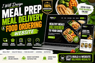 build meal prep meal delivery, food ordering website, catering meal prep website