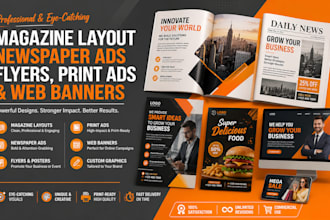 create modern print ads, marketing layouts and marketing banners
