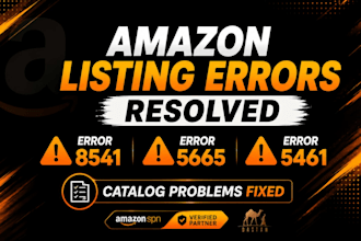 resolve amazon listing errors 8541, 5665, 5461, and catalog issues