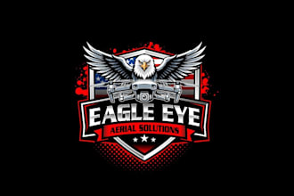 do pleasant lovely eagle and drone logo in my style