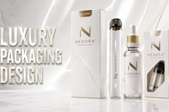design premium vape packaging, vape box and label design