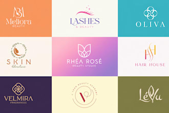 do modern luxury cosmetics makeup beauty salon spa logo design for you