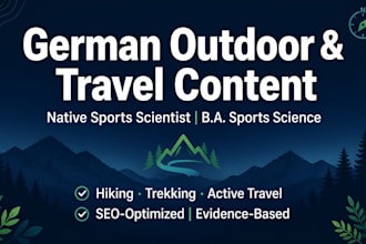 write german sports, outdoor and travel content as a sports scientist