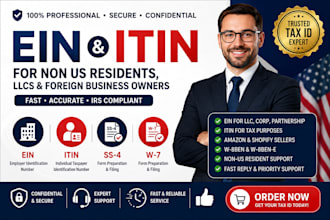 ein and itin for non US residents, llcs, foreign business owners as an irs caa