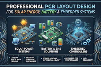 do professional pcb layout design for solar energy, battery and embedded systems