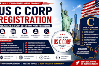 register your US c corp company for non residents