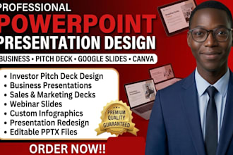 do powerpoint presentation slide design real estate or pitch deck presentation