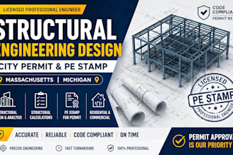 do structural engineering design city permit pe stamp in massachusetts, michigan