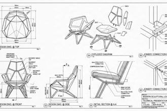 draw furniture shop drawing with detail construction furniture custom