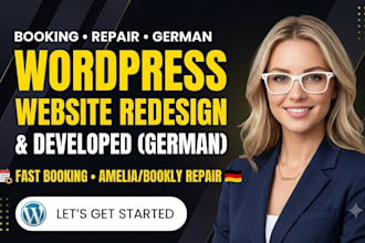 redesign woocommerce wordpress german website  repair wordpress bug website seo