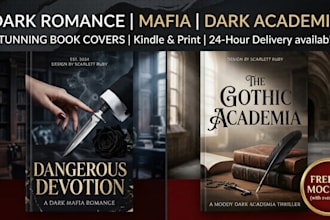 design a dark romancee mafia or dark academia book cover
