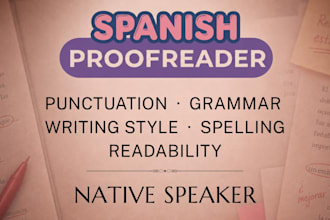 proofread and edit your spanish text