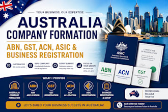australia company formation , abn, gst, acn, asic and business registration