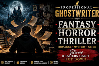 ghostwrite captivating fantasy, horror, thriller or romance ebook