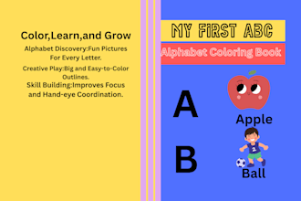 alphabet activity book layout and cover design