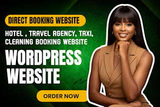build wordpress hotel booking website travel agency taxi direct booking website
