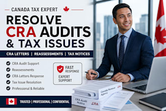 resolve cra audits, reassessments, respond to cra letters, and handle canada tax