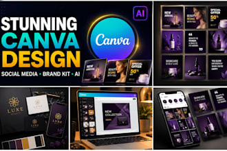 design stunning canva social media post brand kit design with ai