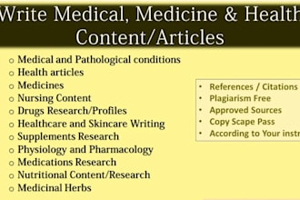 write nursing articles, healthcare content, and public health blogs