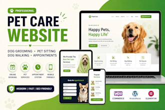 build pet care website dog grooming pet sitting dog walking, appointment booking