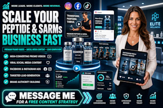 be your peptide and sarms marketing expert promo videos content  lead generation