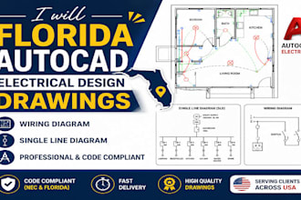 florida autocad electrical design drawings, wiring diagram, single line diagram