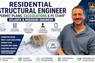 residential structural engineer permit plans calculations pe stamp