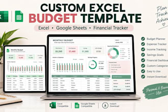 design custom excel budget template spreadsheet annual finance google sheet