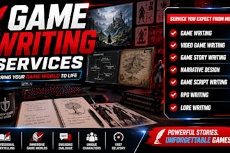 write rpg videos game script dialogue lore script quests tabletop rpg contents